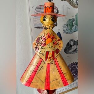 Vintage 60s papier mâché candleholder